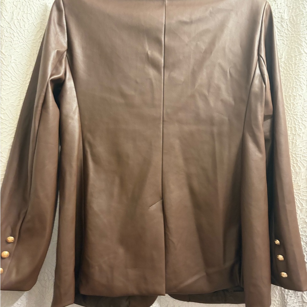 Rachel Zoe Dark Brown Blazer with Gold Buttons - Picture 2 of 4